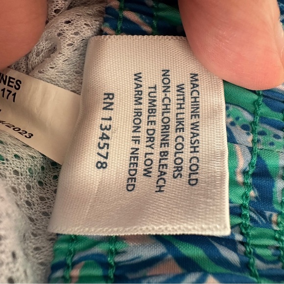 Vineyard Vines Boys Swim Trunks Medium Seahorse Seashell Ocean Print Blue Green - Picture 7 of 7
